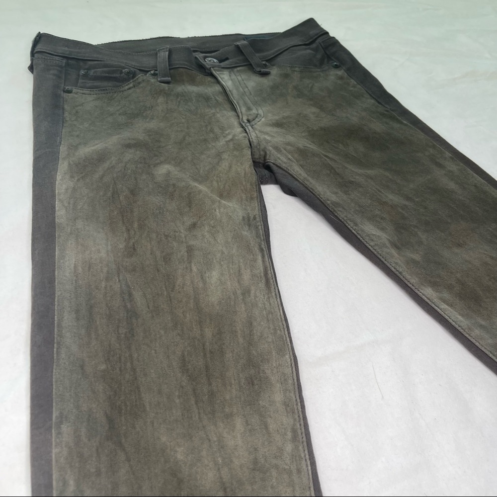 rag & bone Leather Paneled Skinny Jeans